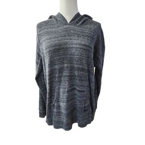 Calvin Klein Performance Heathered Gray Waffle Knit Hoodie Kangaroo PocketSize L